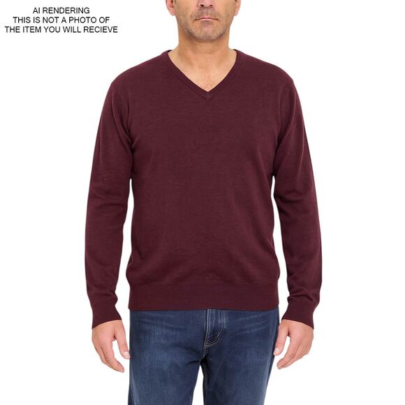 J Crew Mens Sweater Wool V Neck Dark Academia Preppy Minimalist Burgundy Large - Picture 7 of 7